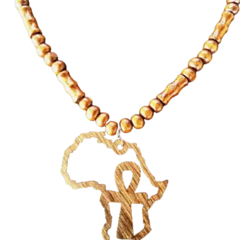 African Wooden Ankh Necklace