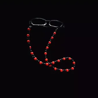 Beaded Glasses Chain (Black & Red)