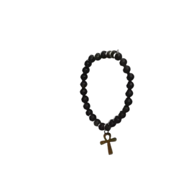 Black Obsidian Ankh Bracelet