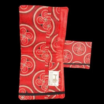 African Print Seshweshwe Wallet (Red & Beige)