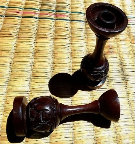 Wooden Candle Holder For sale online by Aksêptuhns