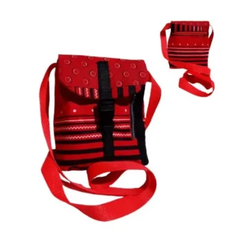 African Print Seshweshwe Crossbody Bag (Red/Black)