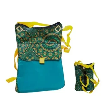 Seshweshwe Drop Leg Catheter Bag (Green-Yellow)