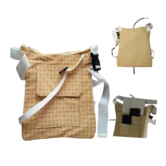 Seshweshwe Drop Leg Catheter Bag (Tan)