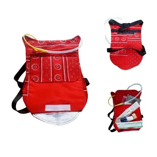 Seshweshwe Drop Leg Catheter Bag (Red-White) For Sale Online South African