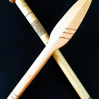 Handmade Wooden Stave And Spear Combo