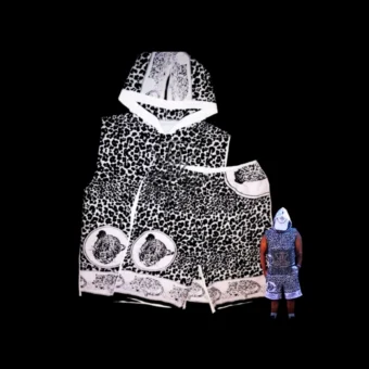 Leopard Khanga Shorts and Hoodie Ltd Edition (Polyester)