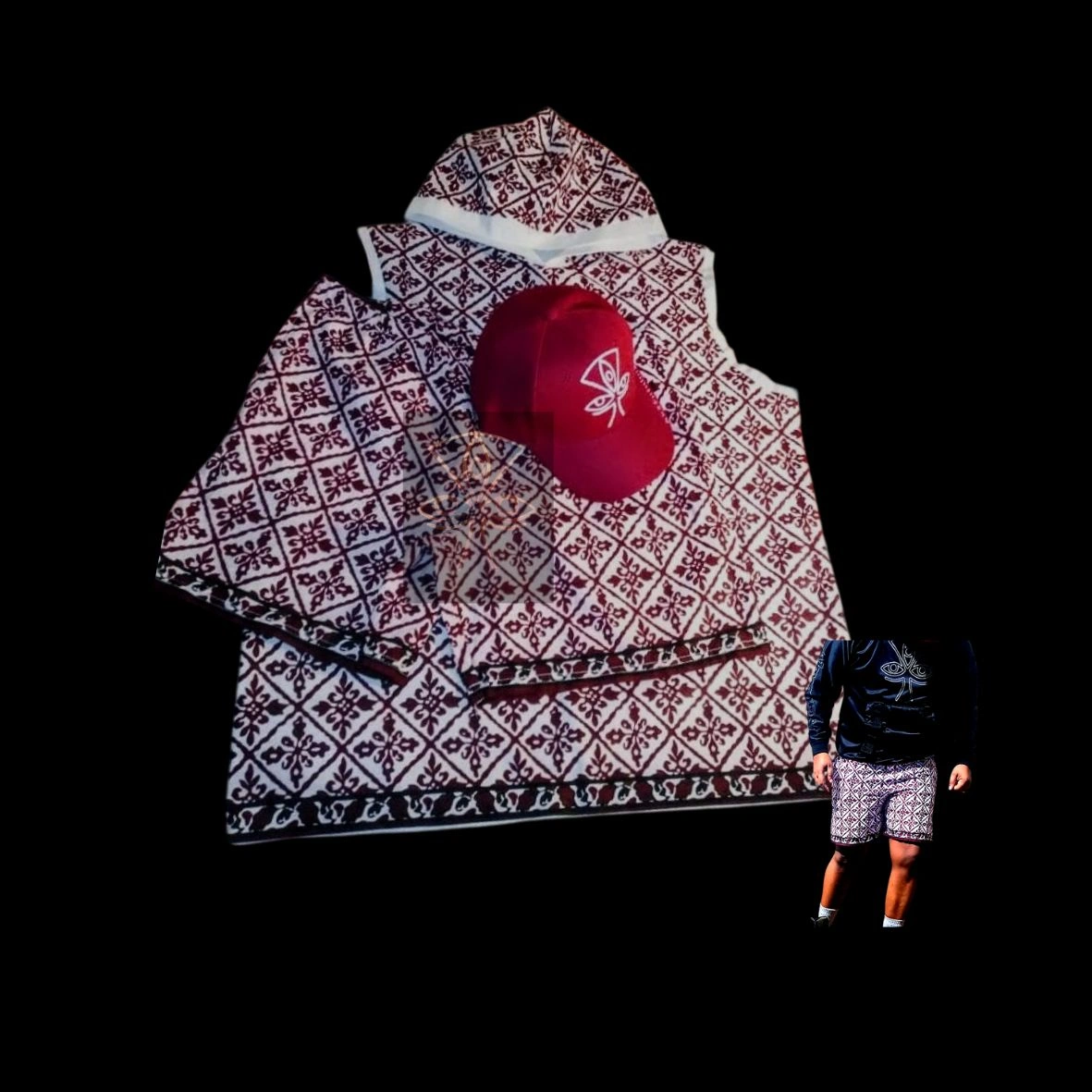 Njeti Cotton Khanga Shorts and Hoodie Ltd Edition